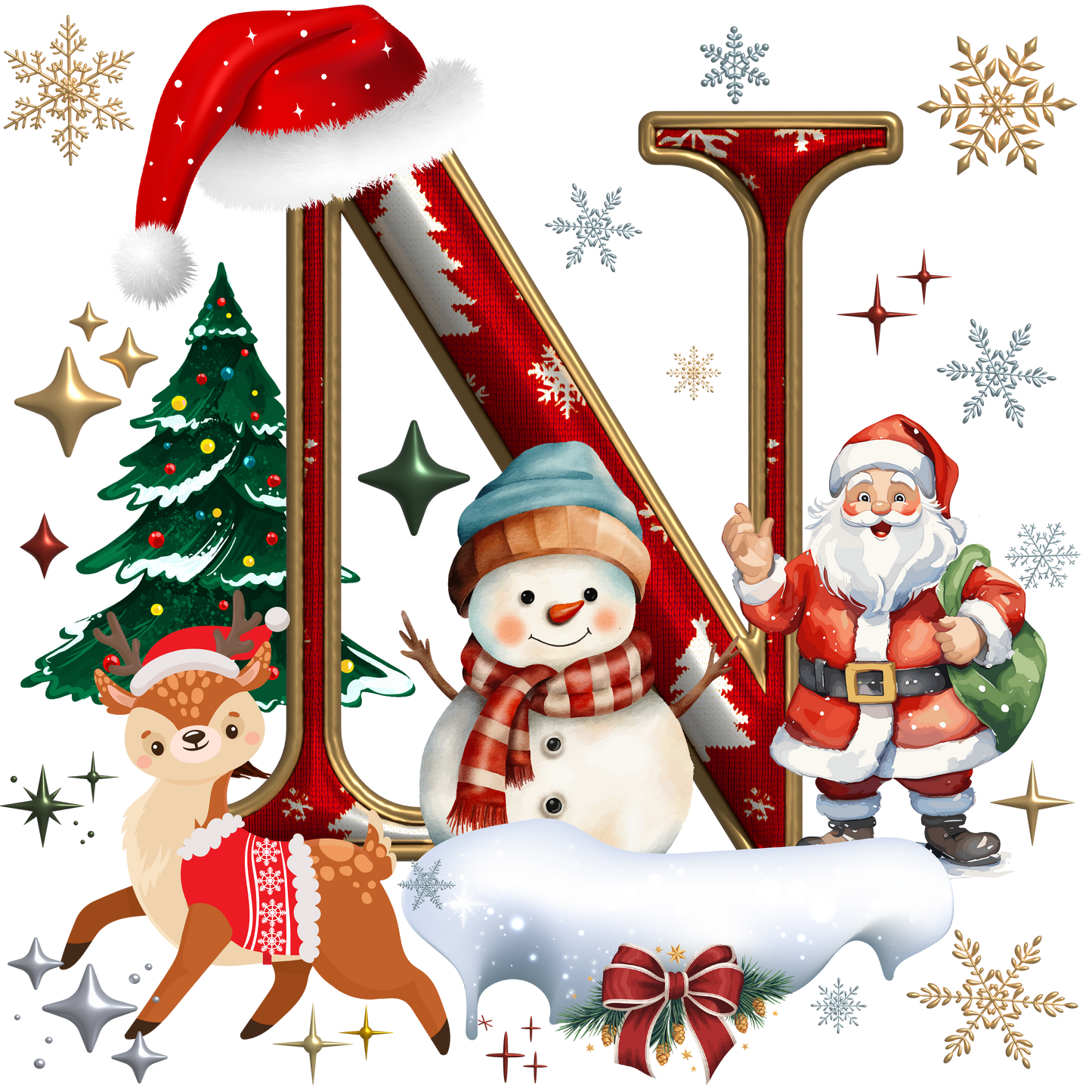 ADULT Alphabet XMAS T-shirts