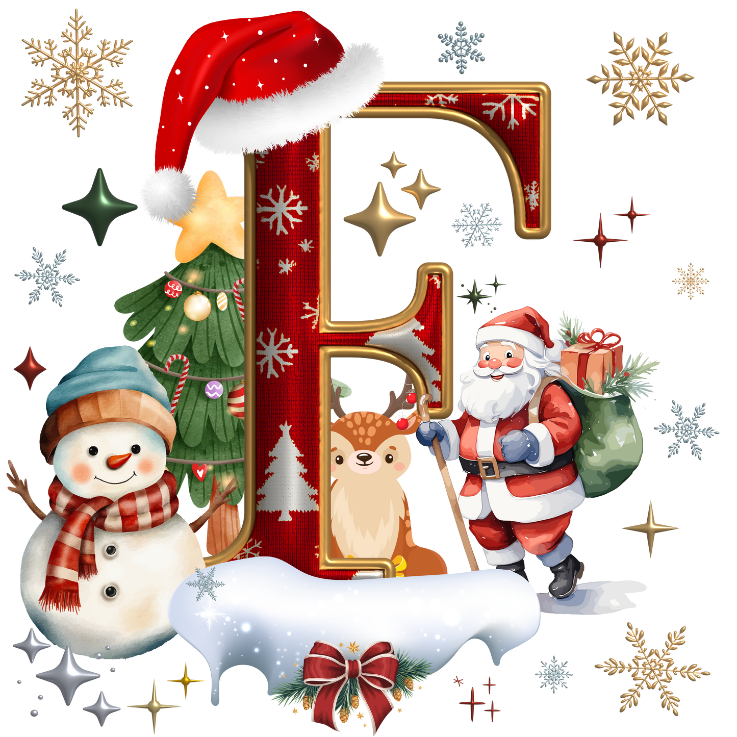 ADULT Alphabet XMAS T-shirts