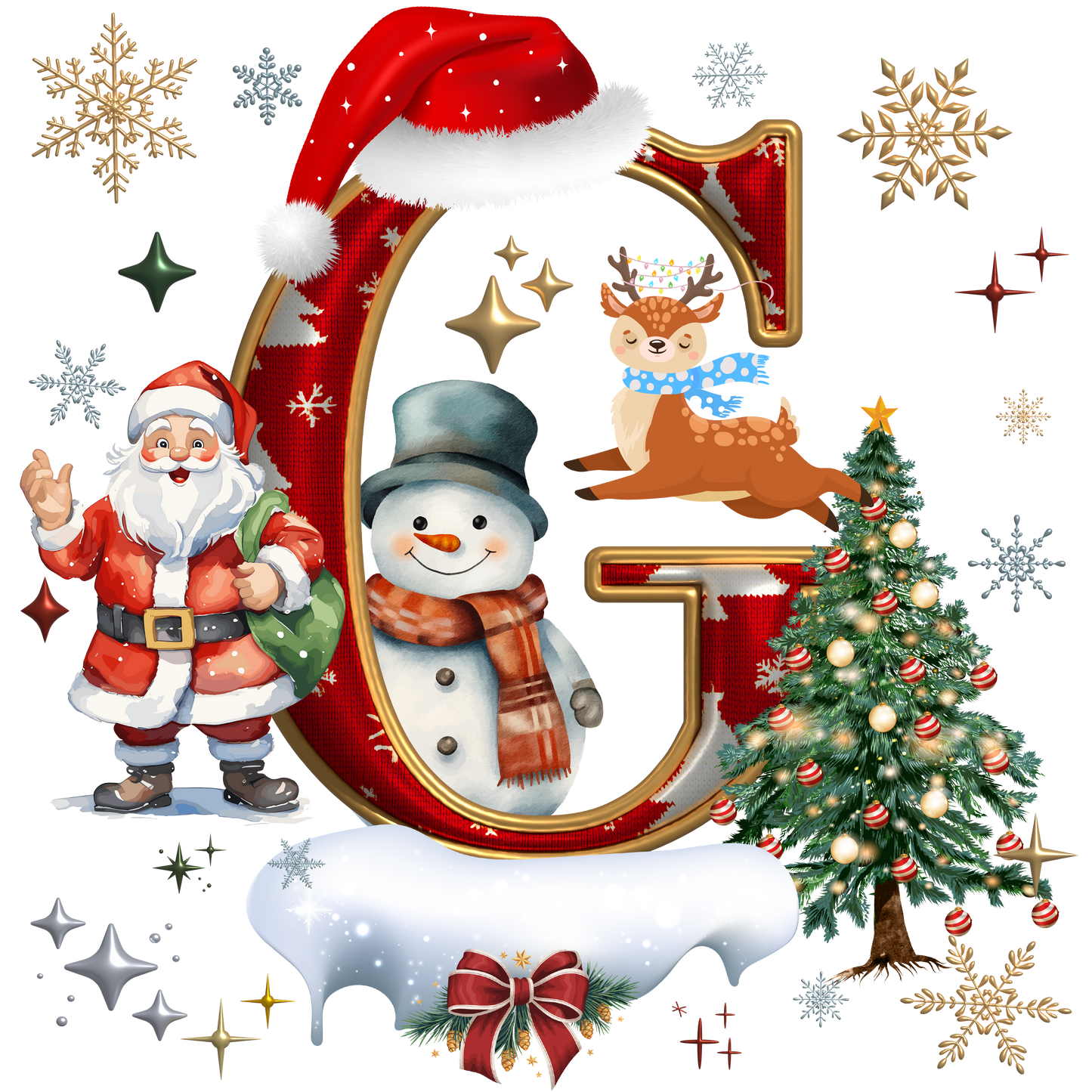 ADULT Alphabet XMAS T-shirts
