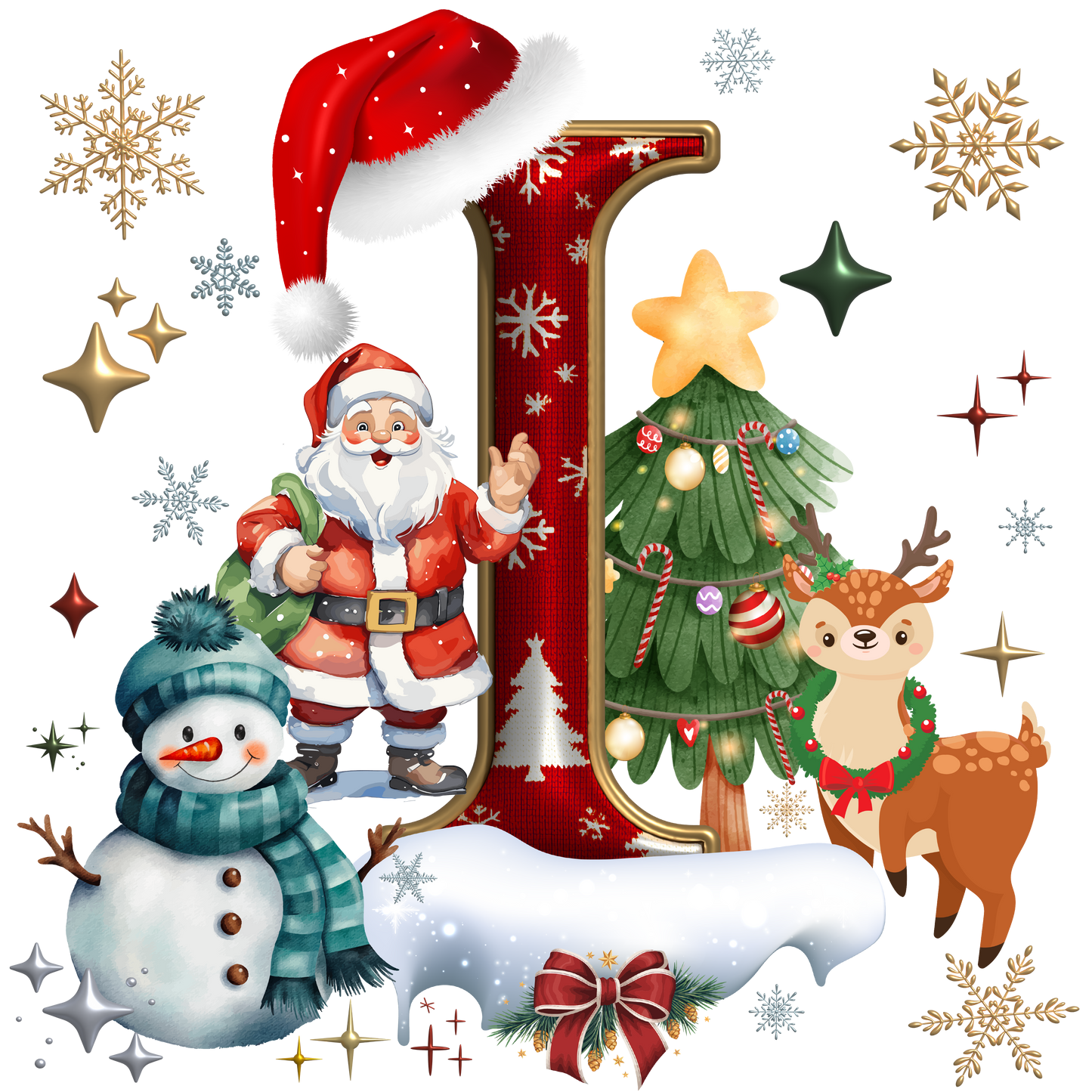 ADULT Alphabet XMAS T-shirts