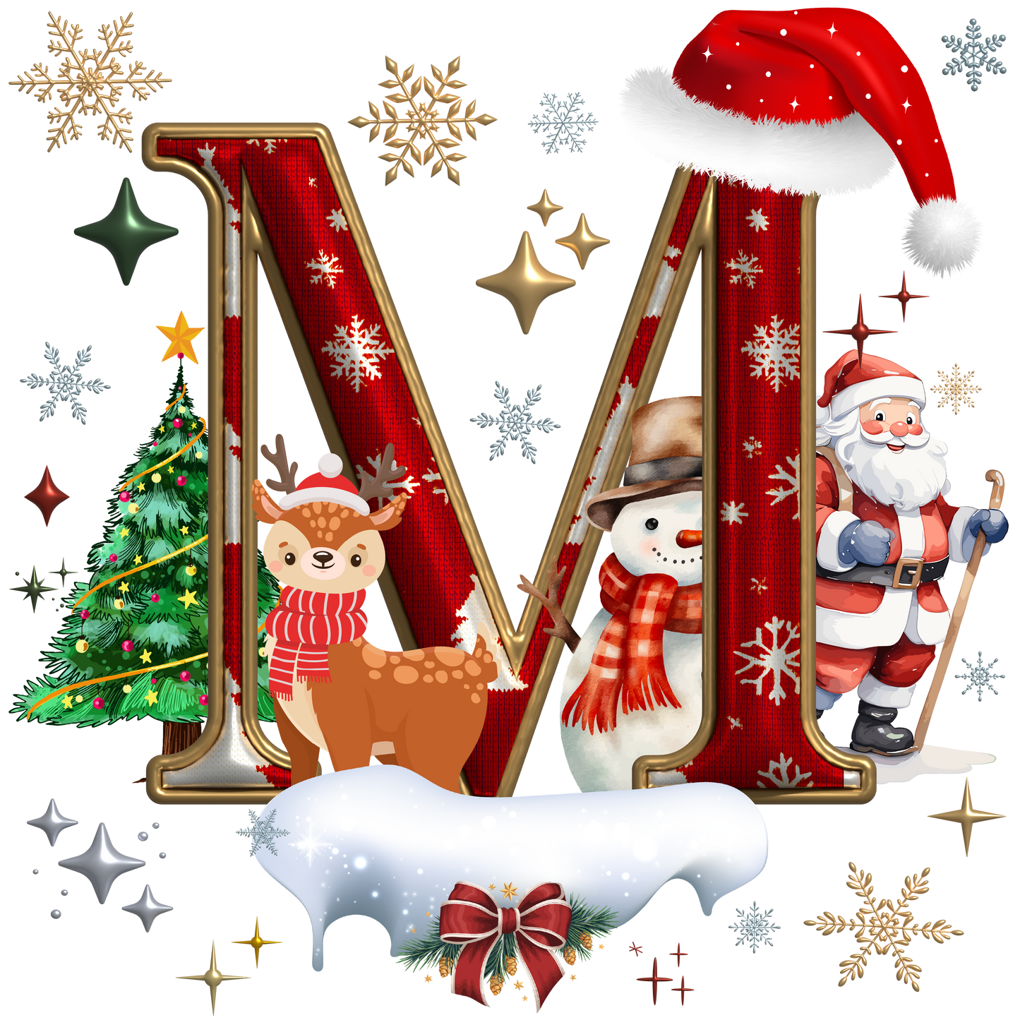 ADULT Alphabet XMAS T-shirts