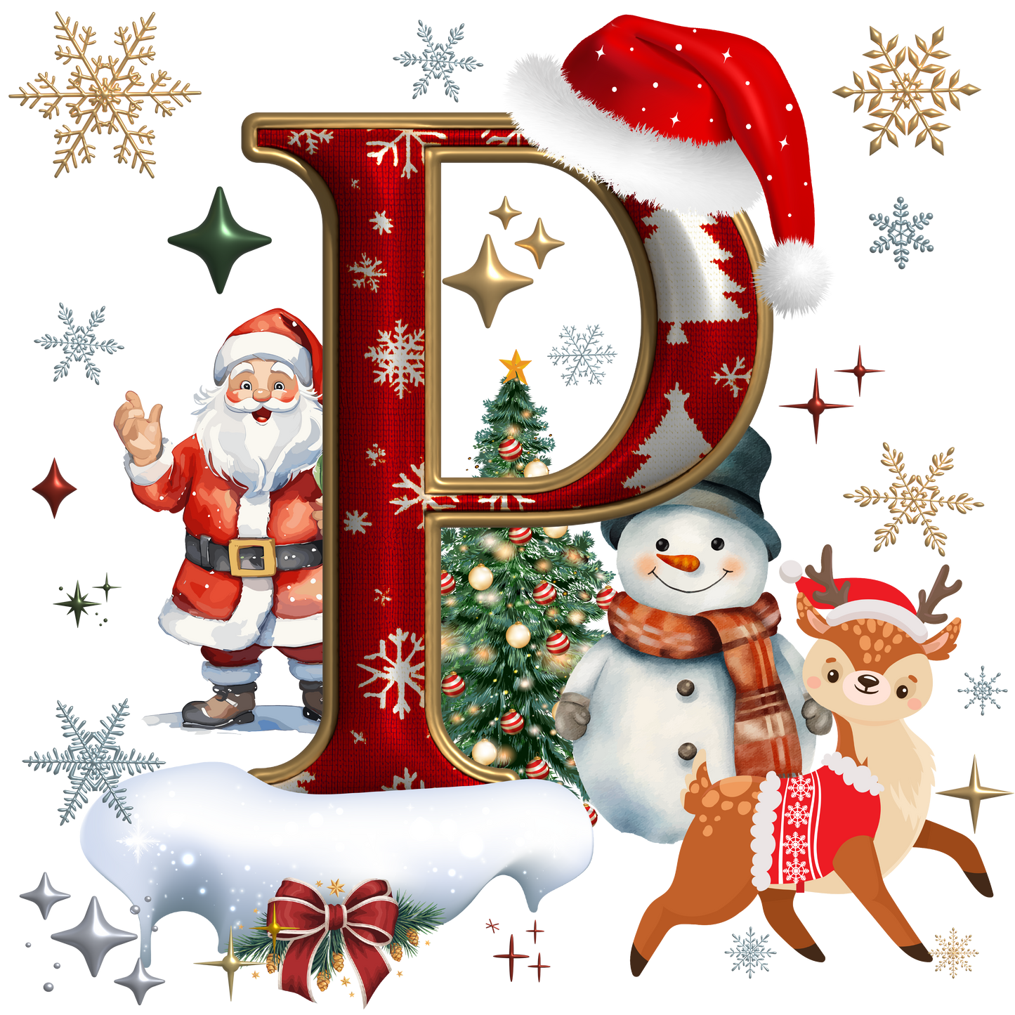 ADULT Alphabet XMAS T-shirts