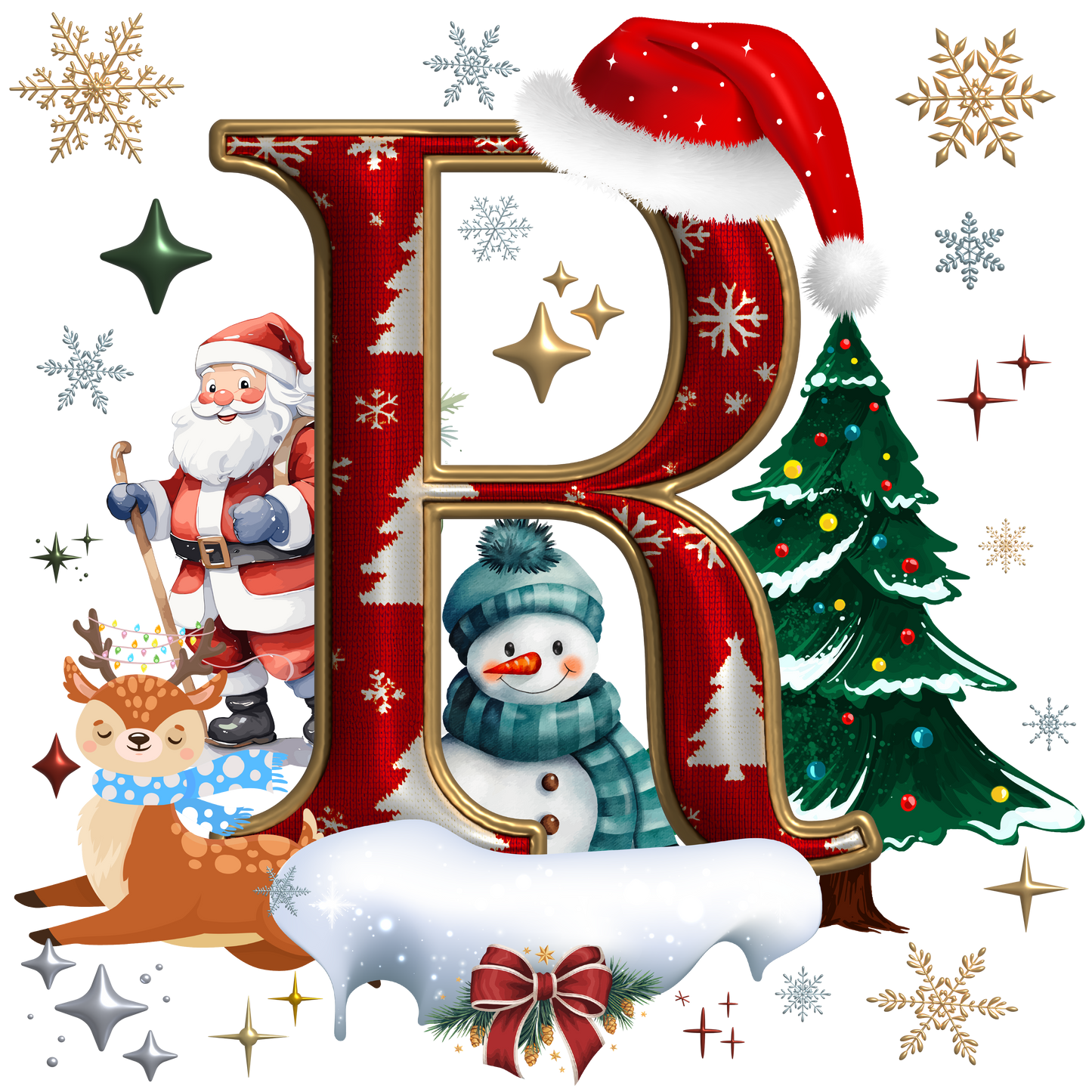 ADULT Alphabet XMAS T-shirts