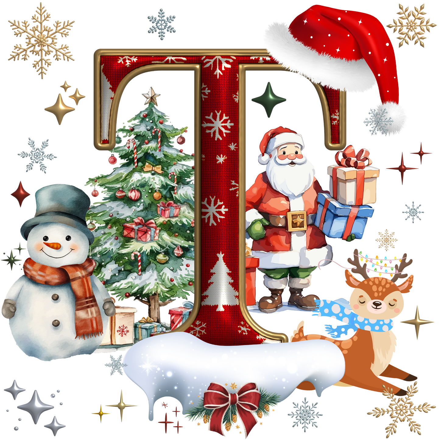 ADULT Alphabet XMAS T-shirts