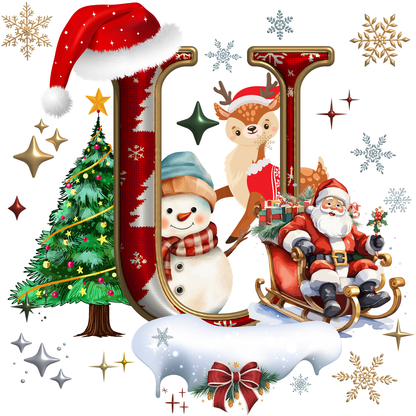 ADULT Alphabet XMAS T-shirts