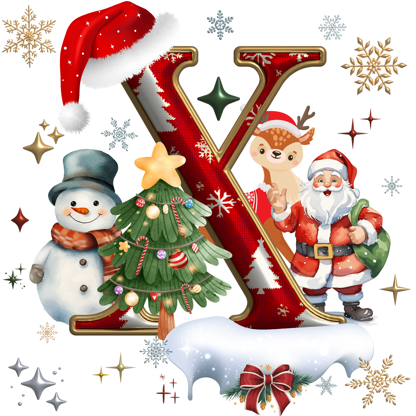 ADULT Alphabet XMAS T-shirts