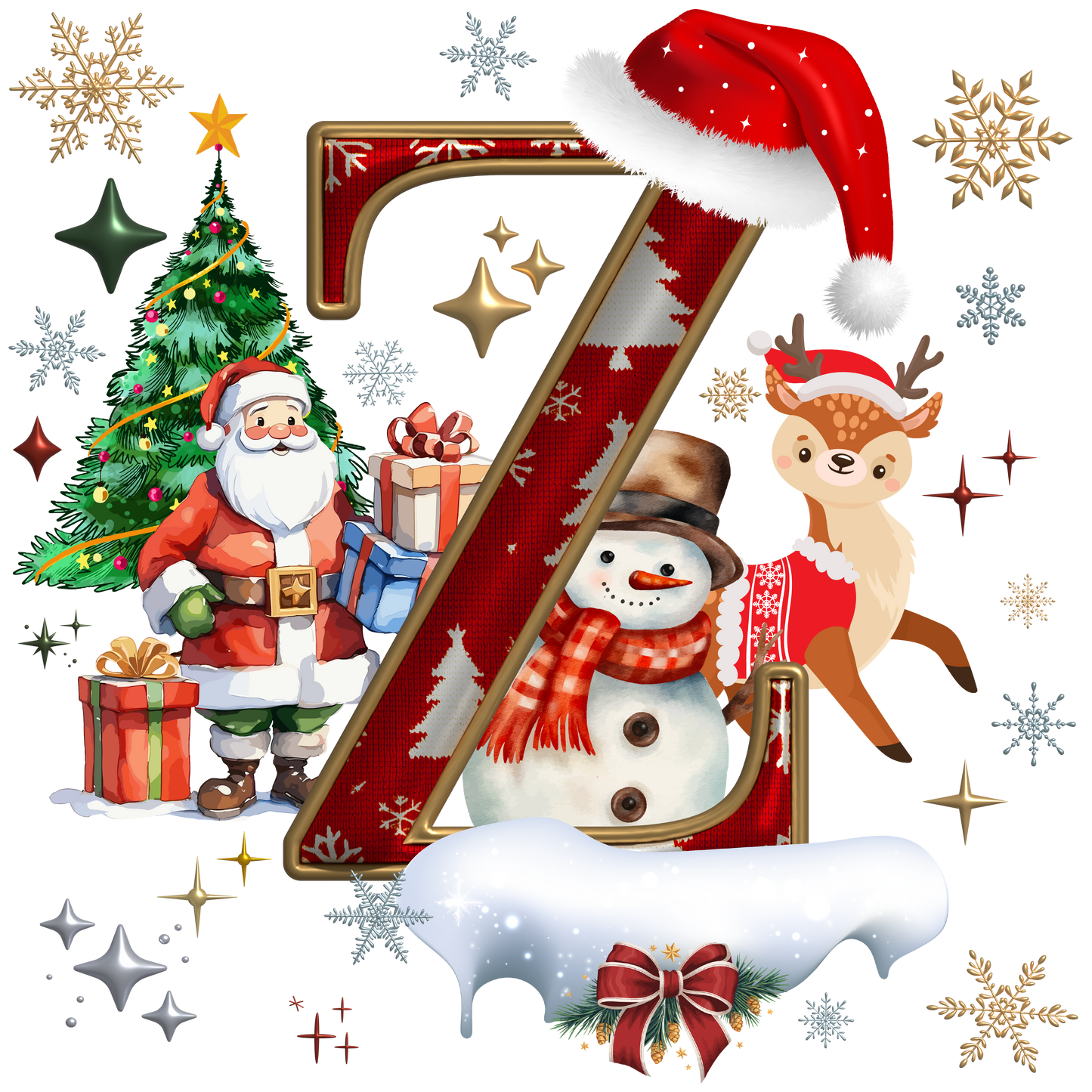 ADULT Alphabet XMAS T-shirts